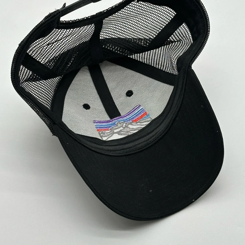 EUC Patagonia Mesh Canvas Patch Sunset Mountain Logo netplus Trucker Vintage Hat